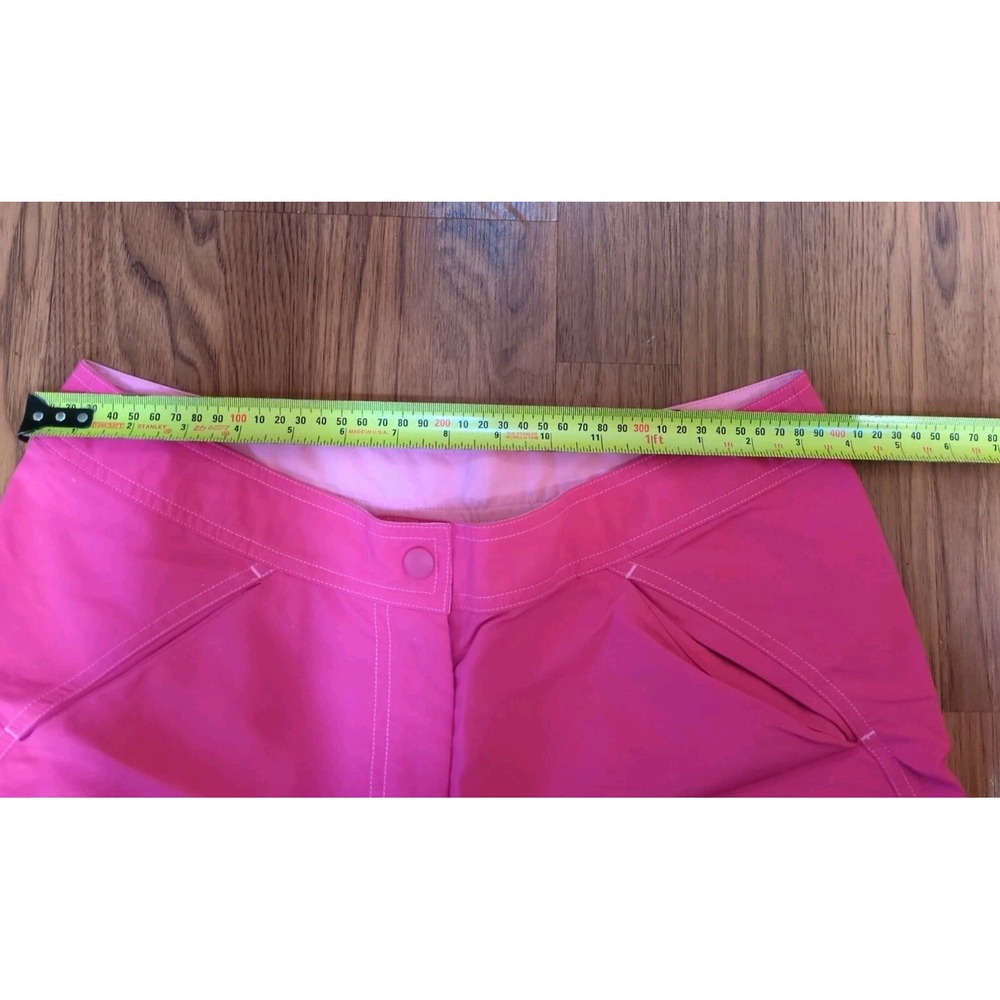 Cute LL Bean Cropped Hiking Nylon Supplex Pants Womens 10 Hot Pink Color Pockets - Picture 9 of 12
